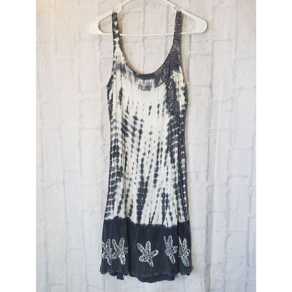 RAYA SUN Made In India Tie Dye Tank Dress Starfish Small